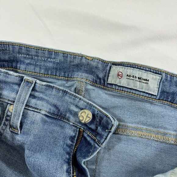AG ADRIANO GOLDSCHMIED Farrah Skinny Ankle Fray Hem High Waist Ankle Jeans 31 R - Picture 3 of 15